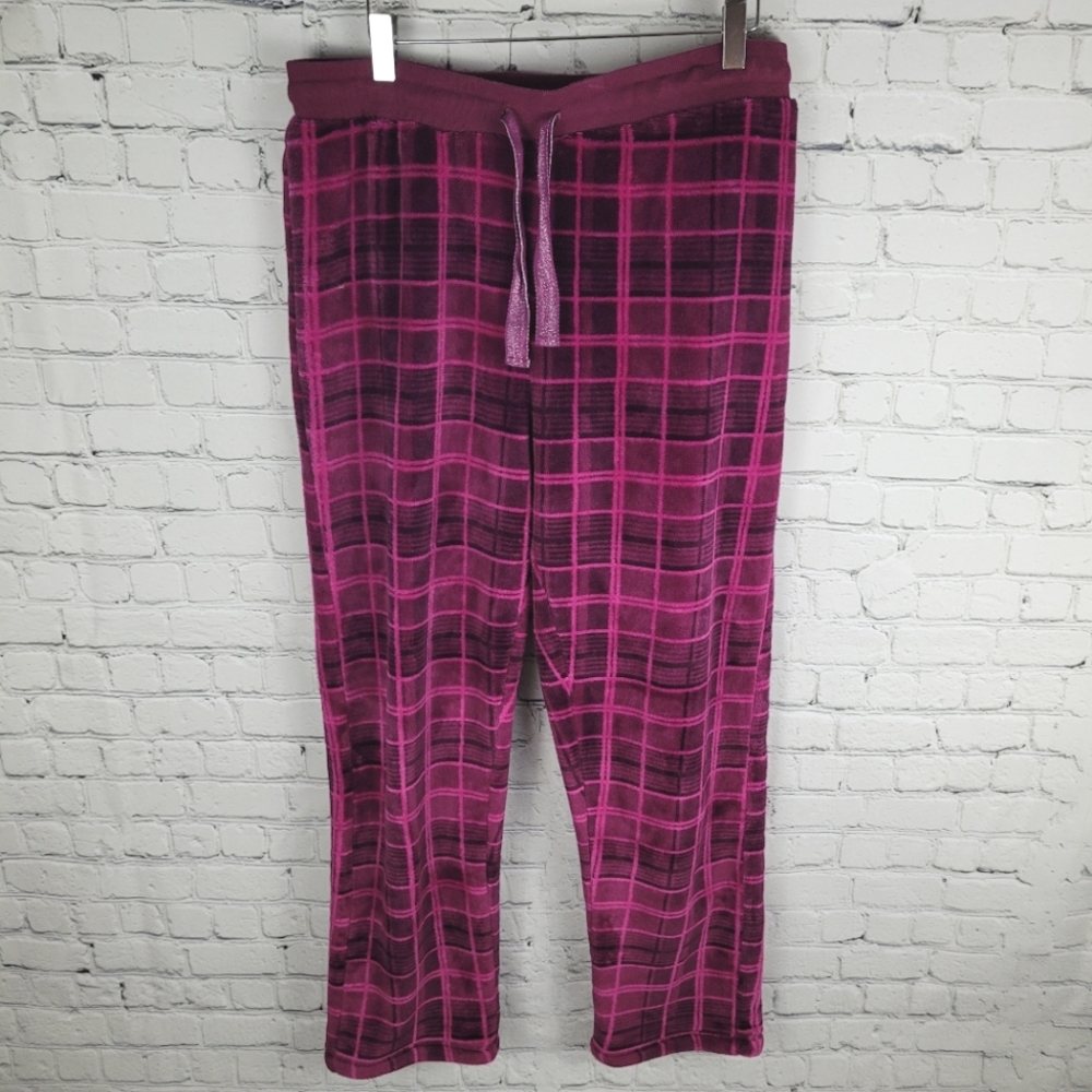 DENVER HAYES | plaid drawstring waist fleece lounge pajama pants